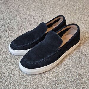 PS POELMAN Men's Size 10 Navy Suede Leather Loafers